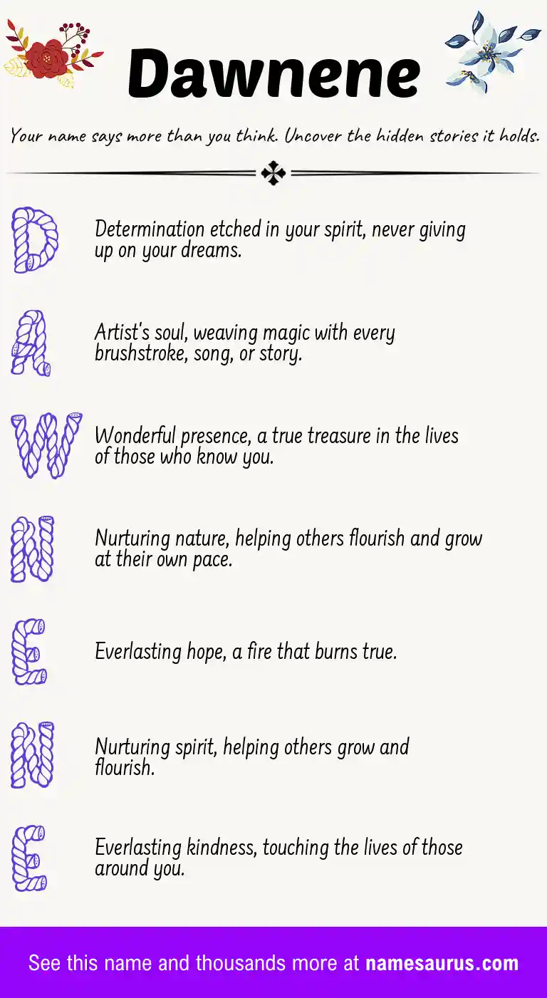 Acrostic poem about Dawnene.