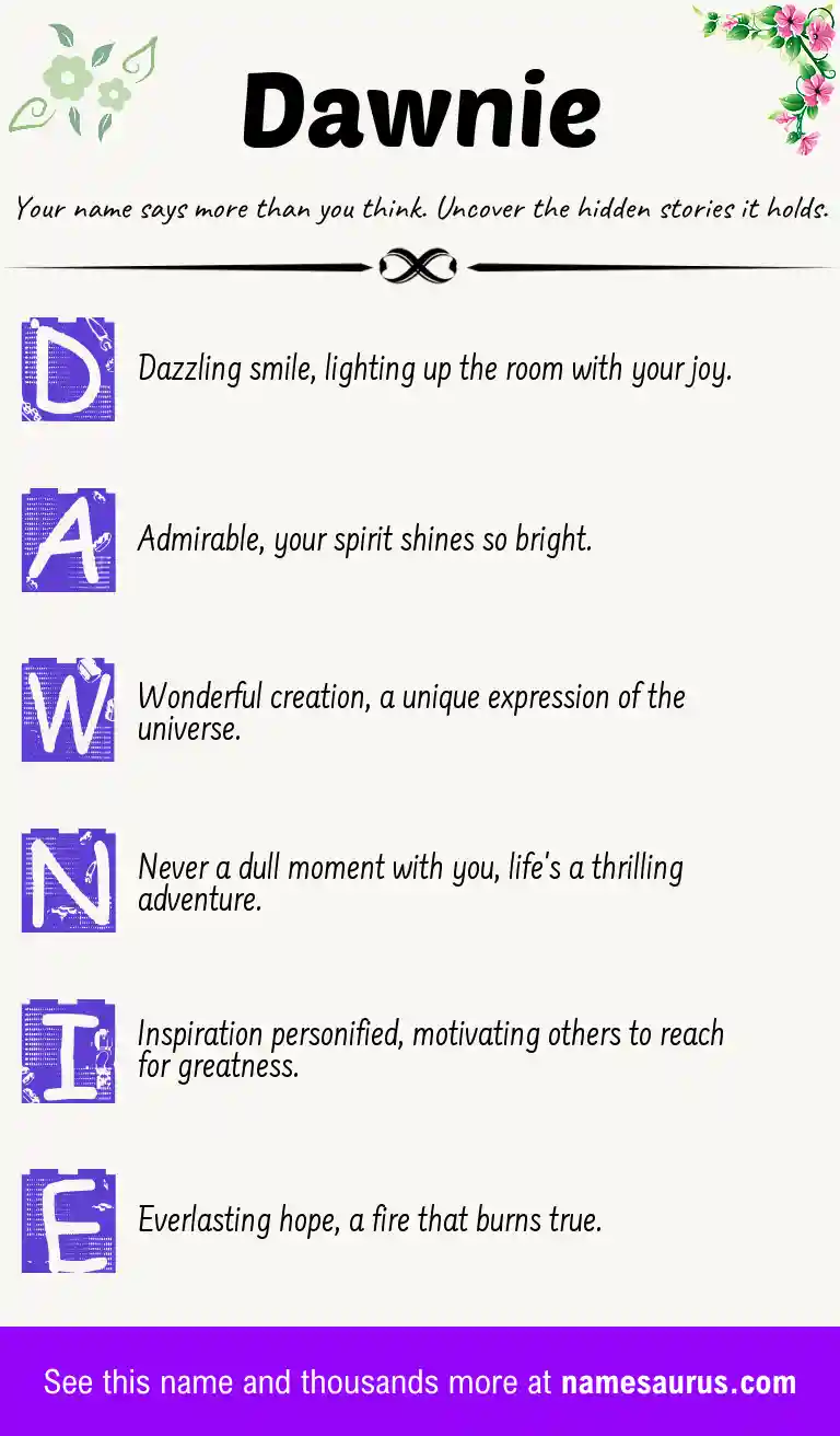 Acrostic poem about Dawnie.