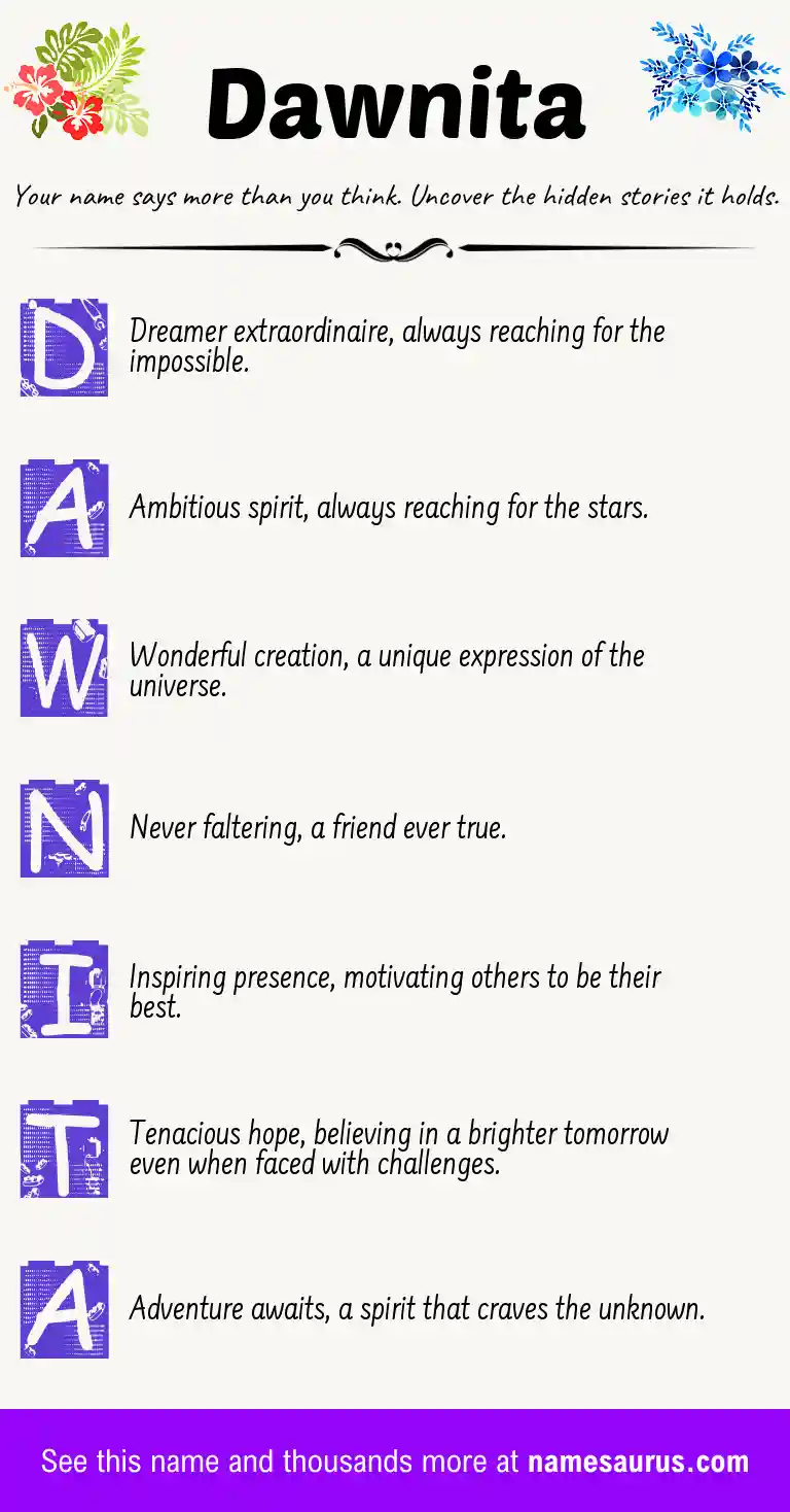 Acrostic poem about Dawnita.