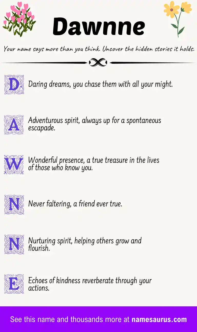 Acrostic poem about Dawnne.
