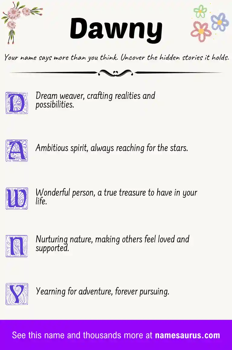 Acrostic poem about Dawny.