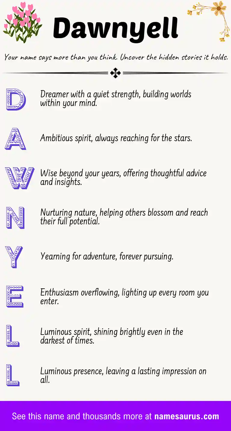 Acrostic poem about Dawnyell.