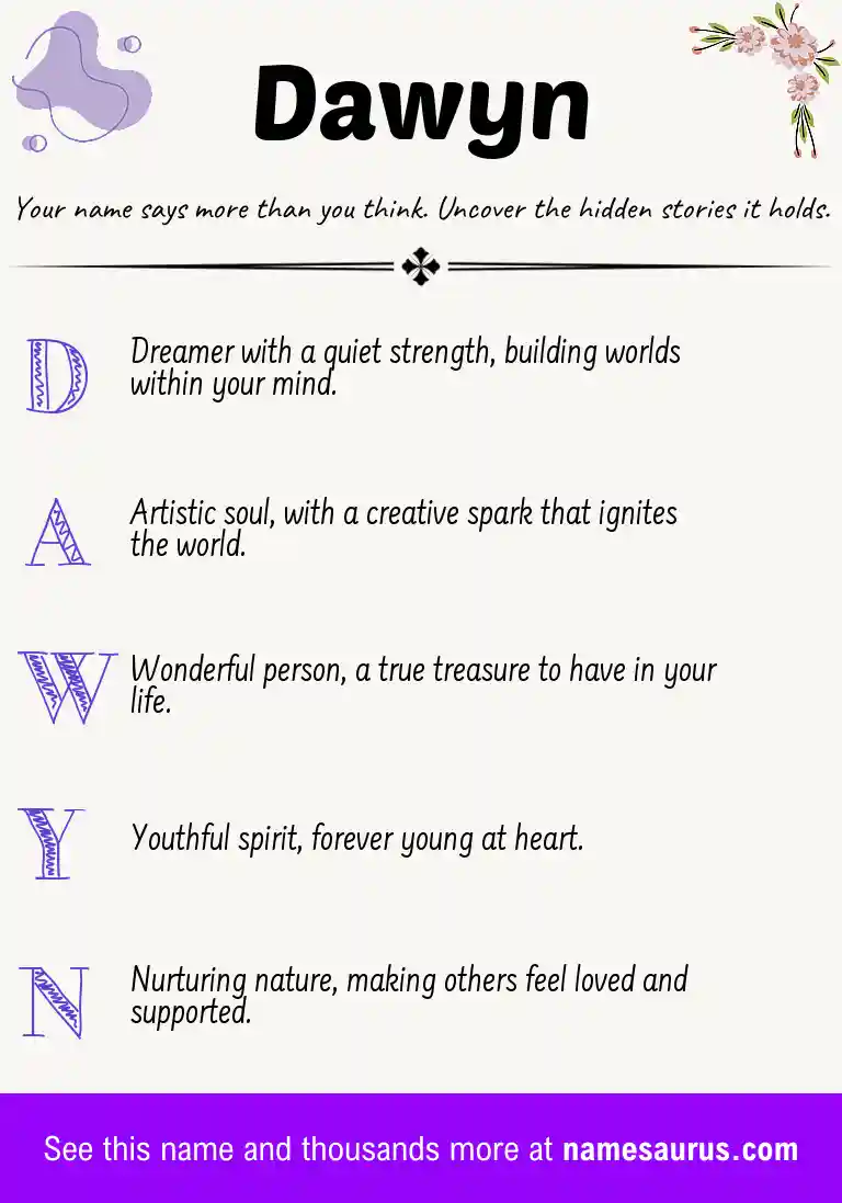Acrostic poem about Dawyn.