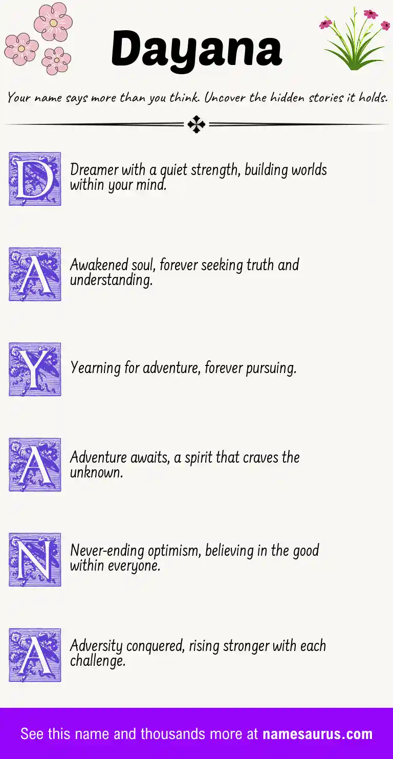 Acrostic poem about Dayana.