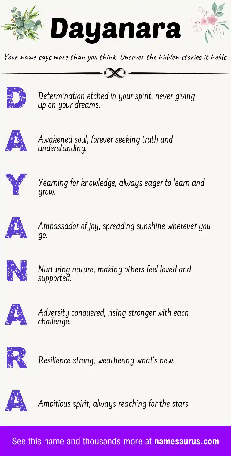 Acrostic poem about Dayanara.