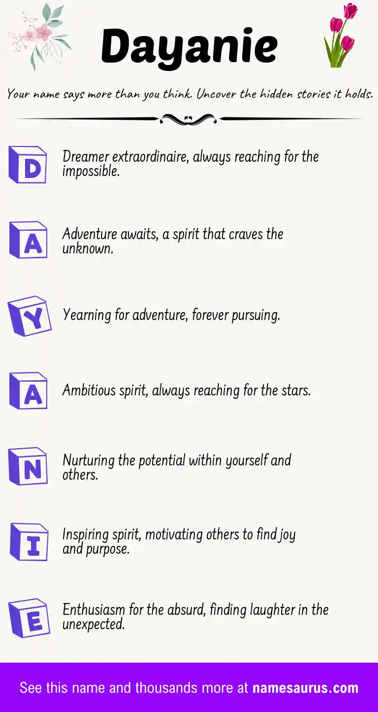 Acrostic poem about Dayanie.