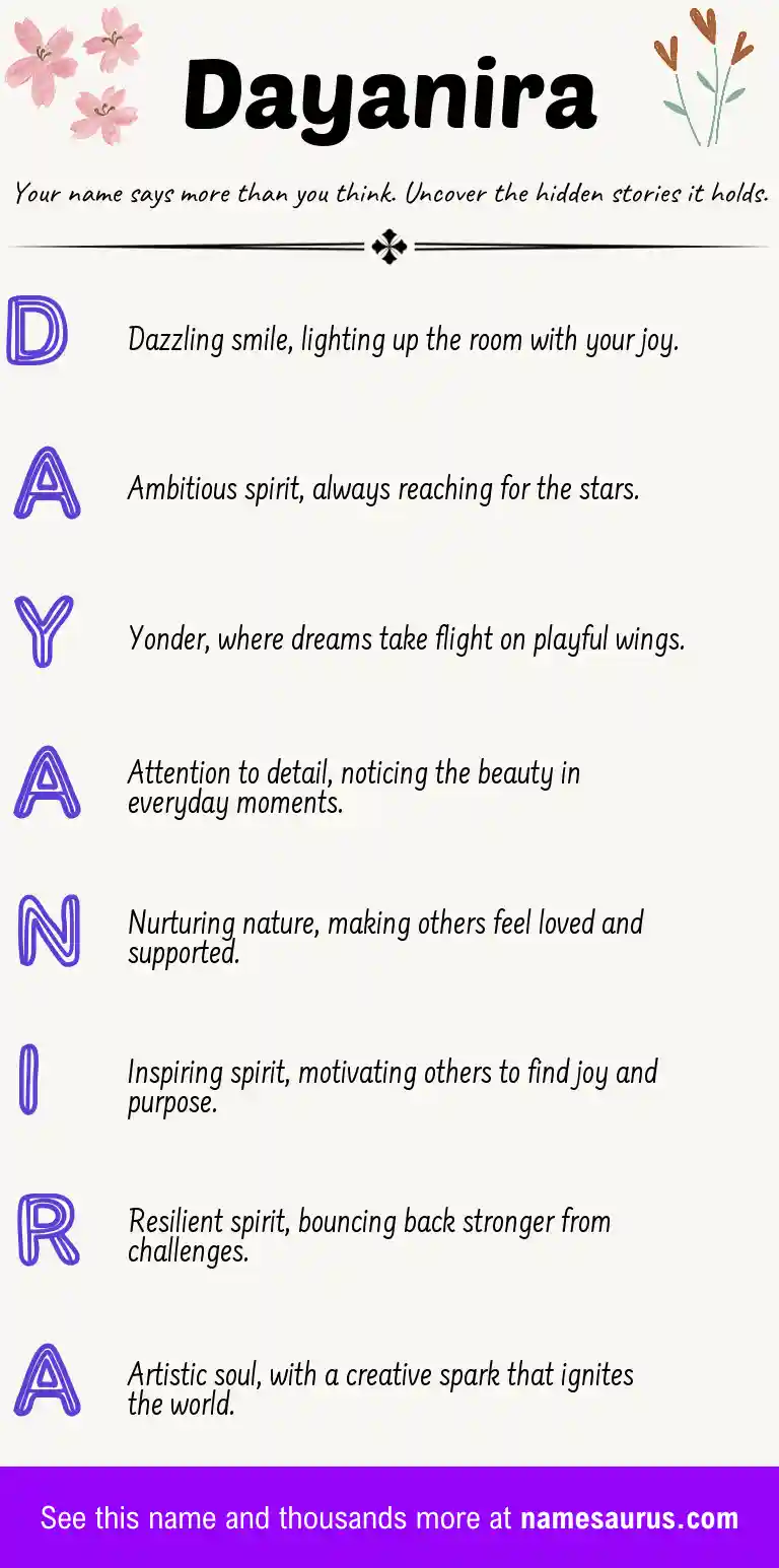 Acrostic poem about Dayanira.
