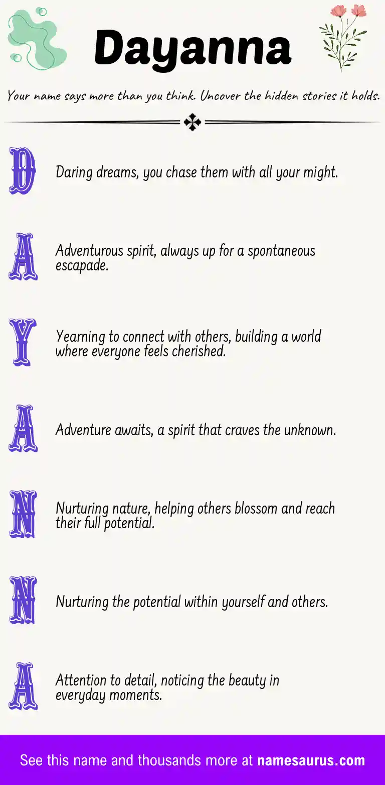 Acrostic poem about Dayanna.