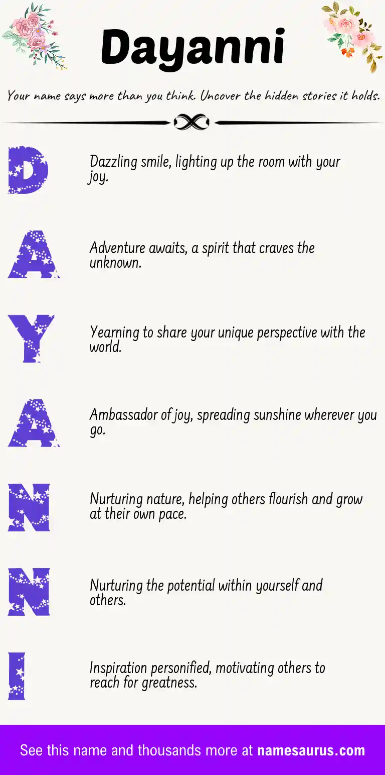 Acrostic poem about Dayanni.
