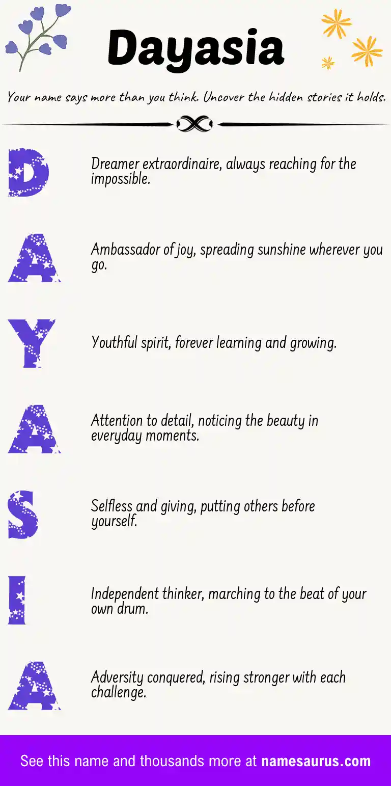 Acrostic poem about Dayasia.