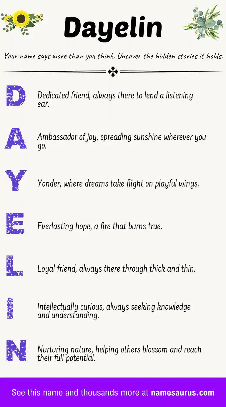Acrostic poem about Dayelin.