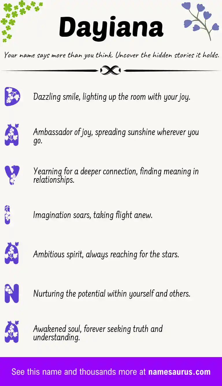 Acrostic poem about Dayiana.