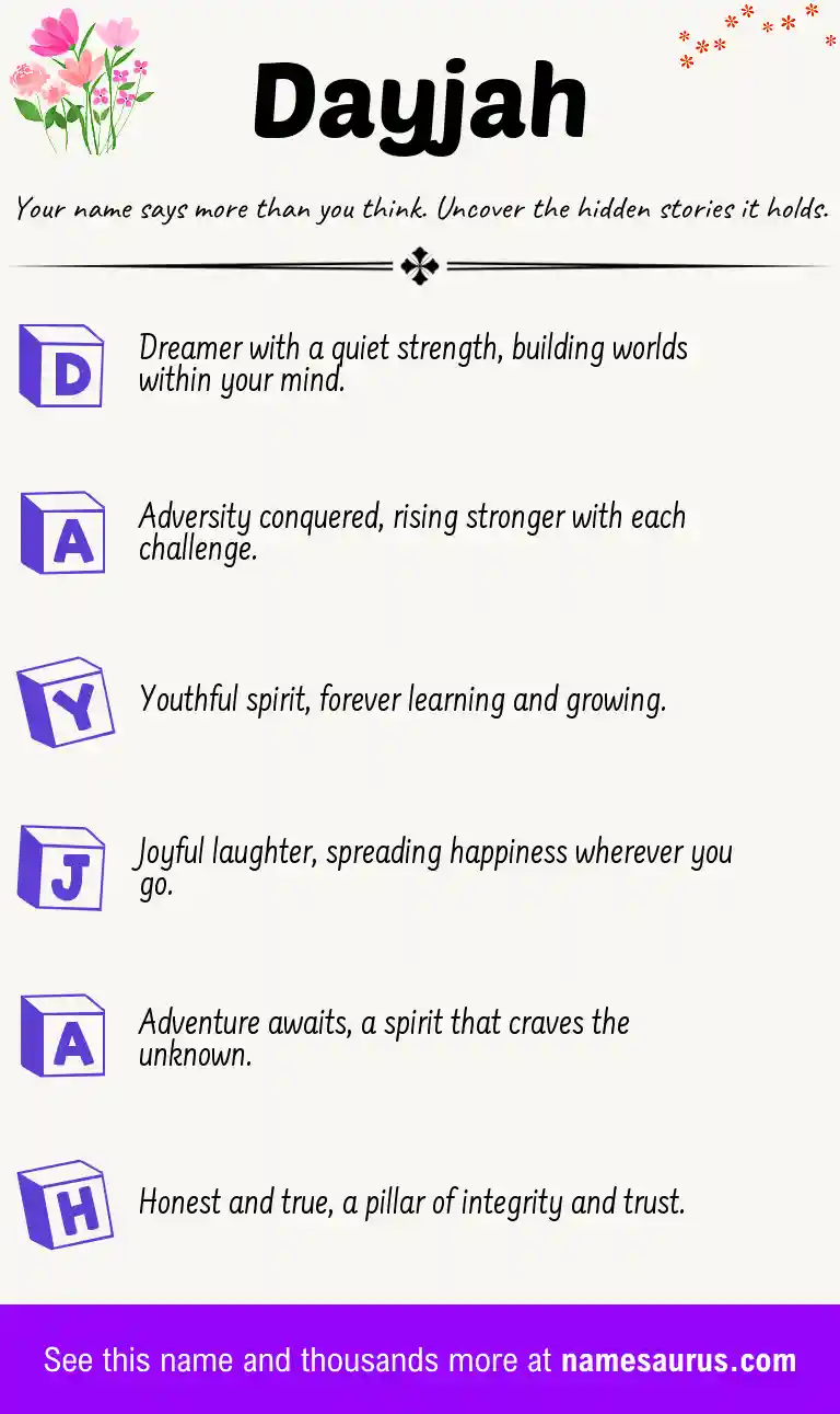 Acrostic poem about Dayjah.