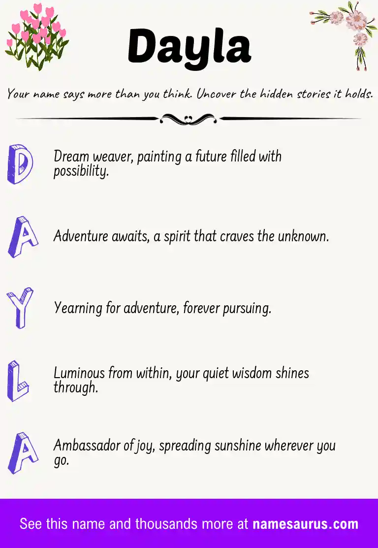 Acrostic poem about Dayla.