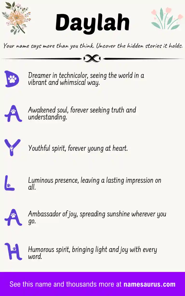 Acrostic poem about Daylah.