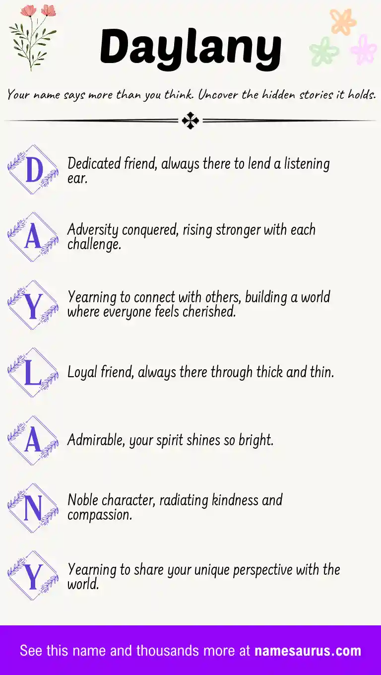 Acrostic poem about Daylany.