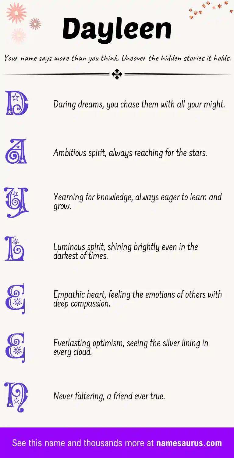 Acrostic poem about Dayleen.