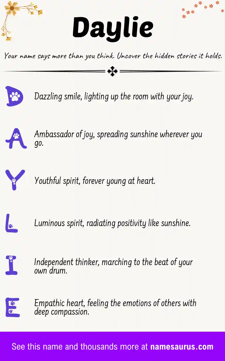 Acrostic poem about Daylie.