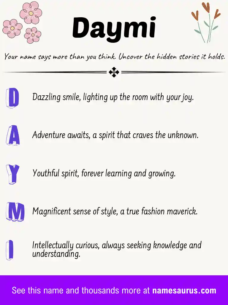 Acrostic poem about Daymi.