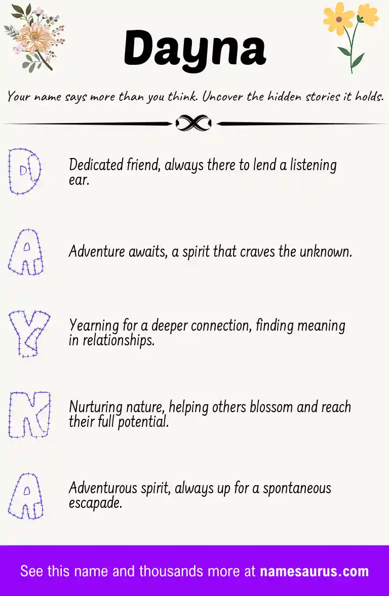 Acrostic poem about Dayna.