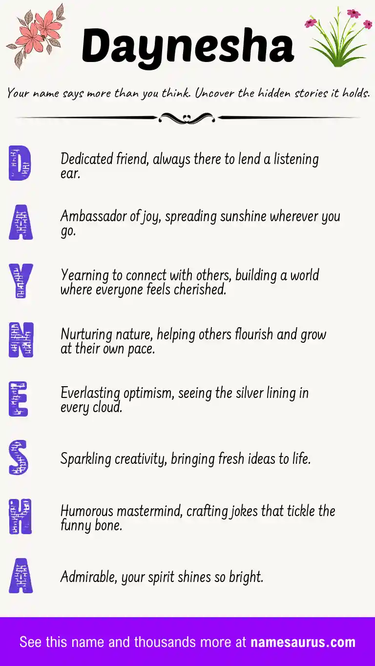 Acrostic poem about Daynesha.