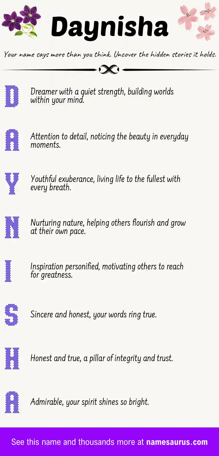 Acrostic poem about Daynisha.
