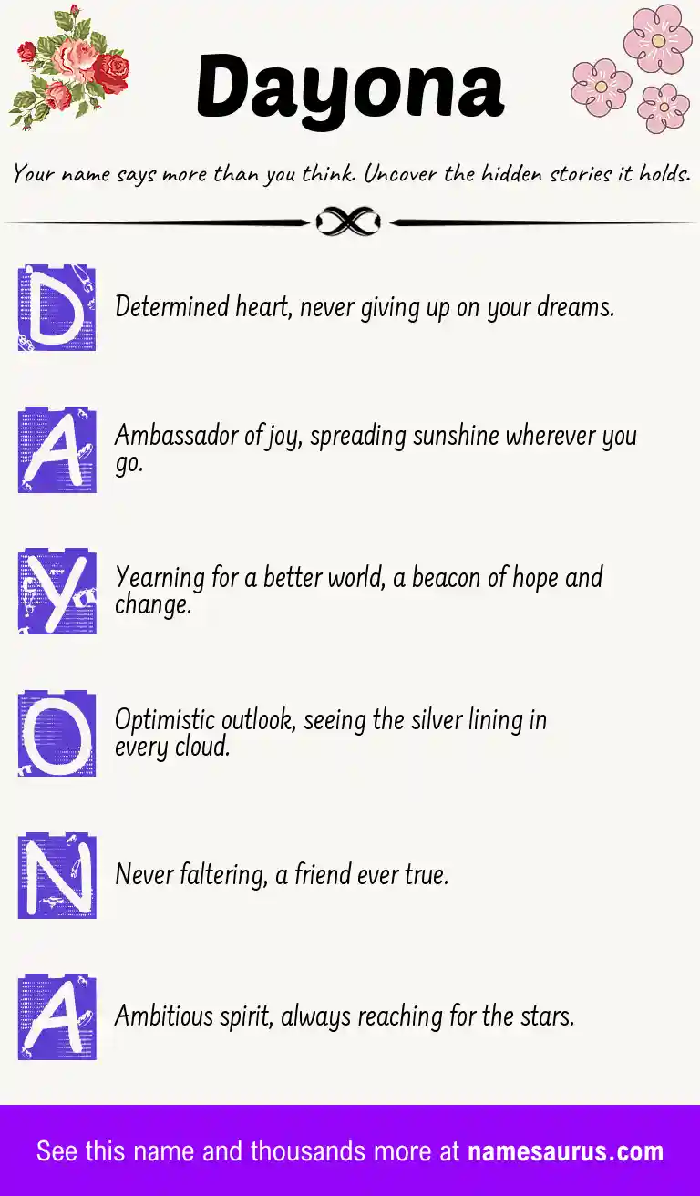 Acrostic poem about Dayona.