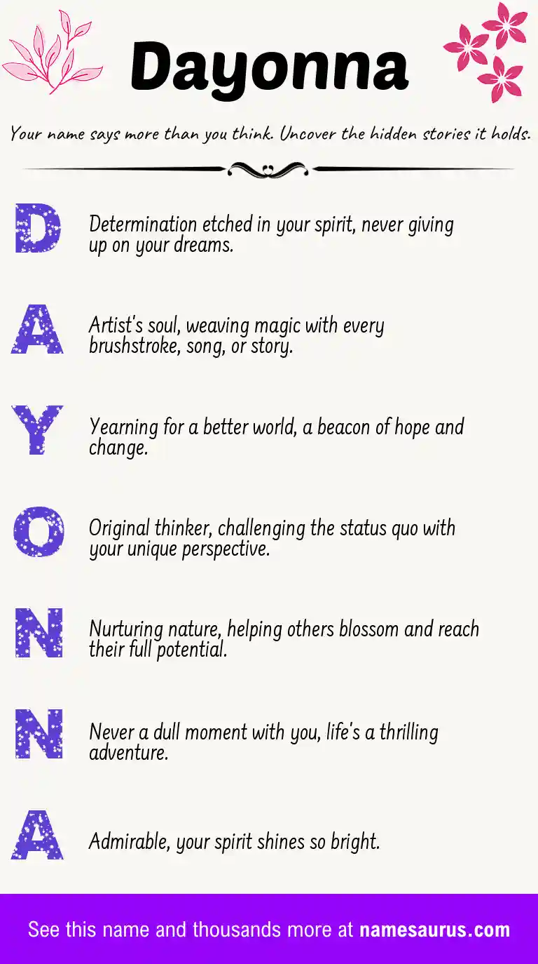 Acrostic poem about Dayonna.