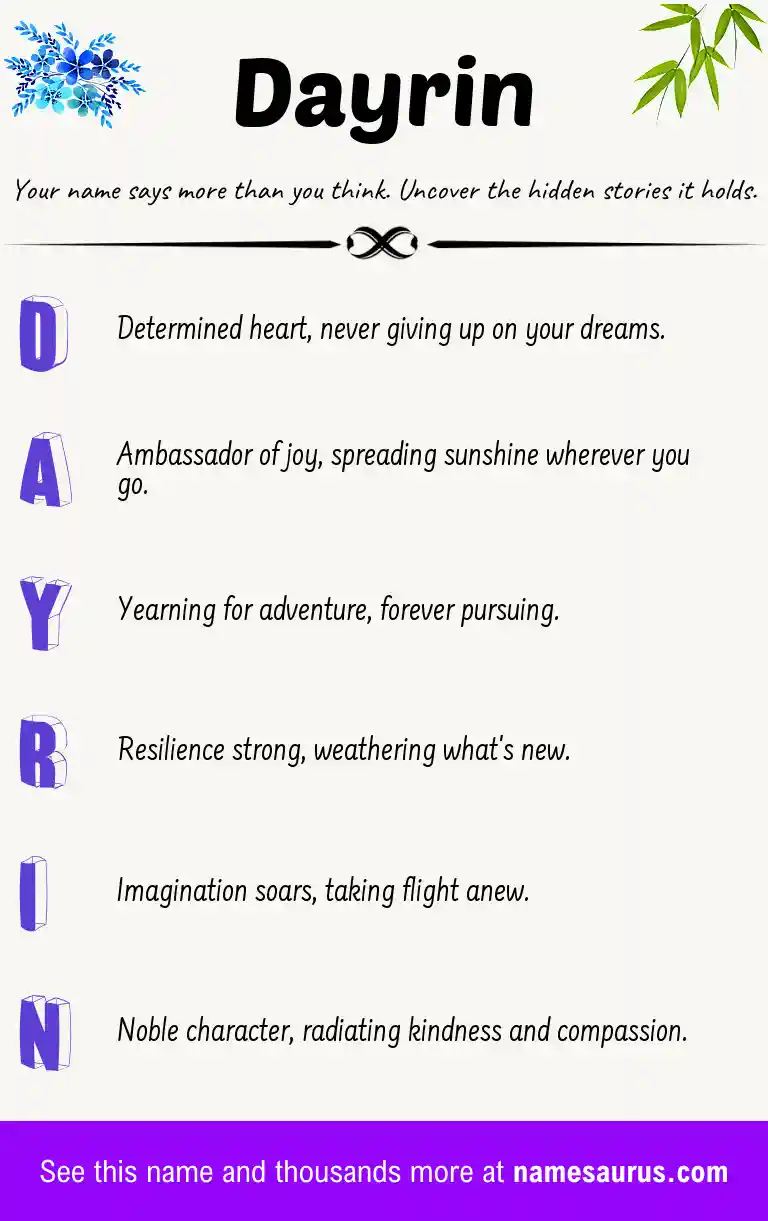 Acrostic poem about Dayrin.