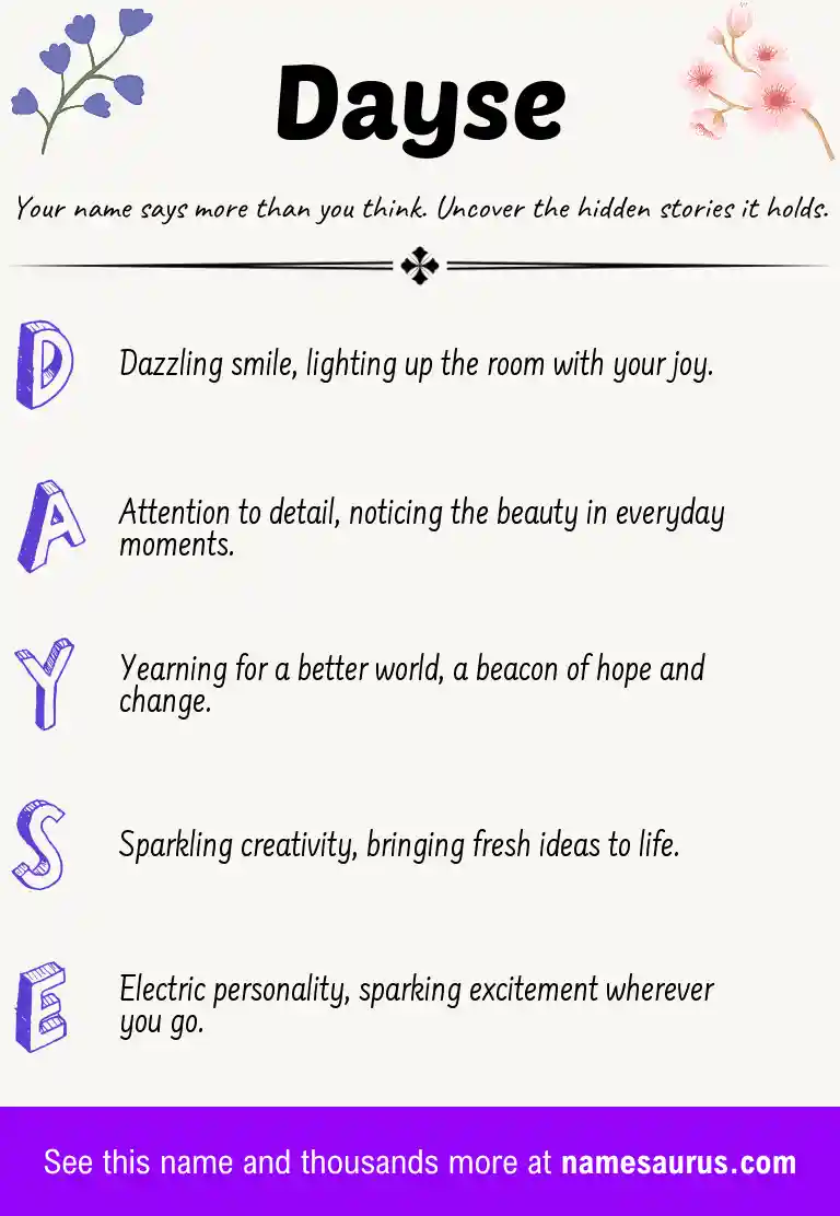 Acrostic poem about Dayse.