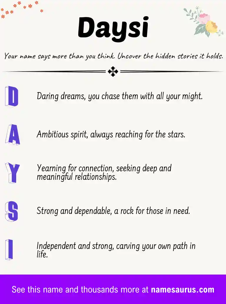 Acrostic poem about Daysi.