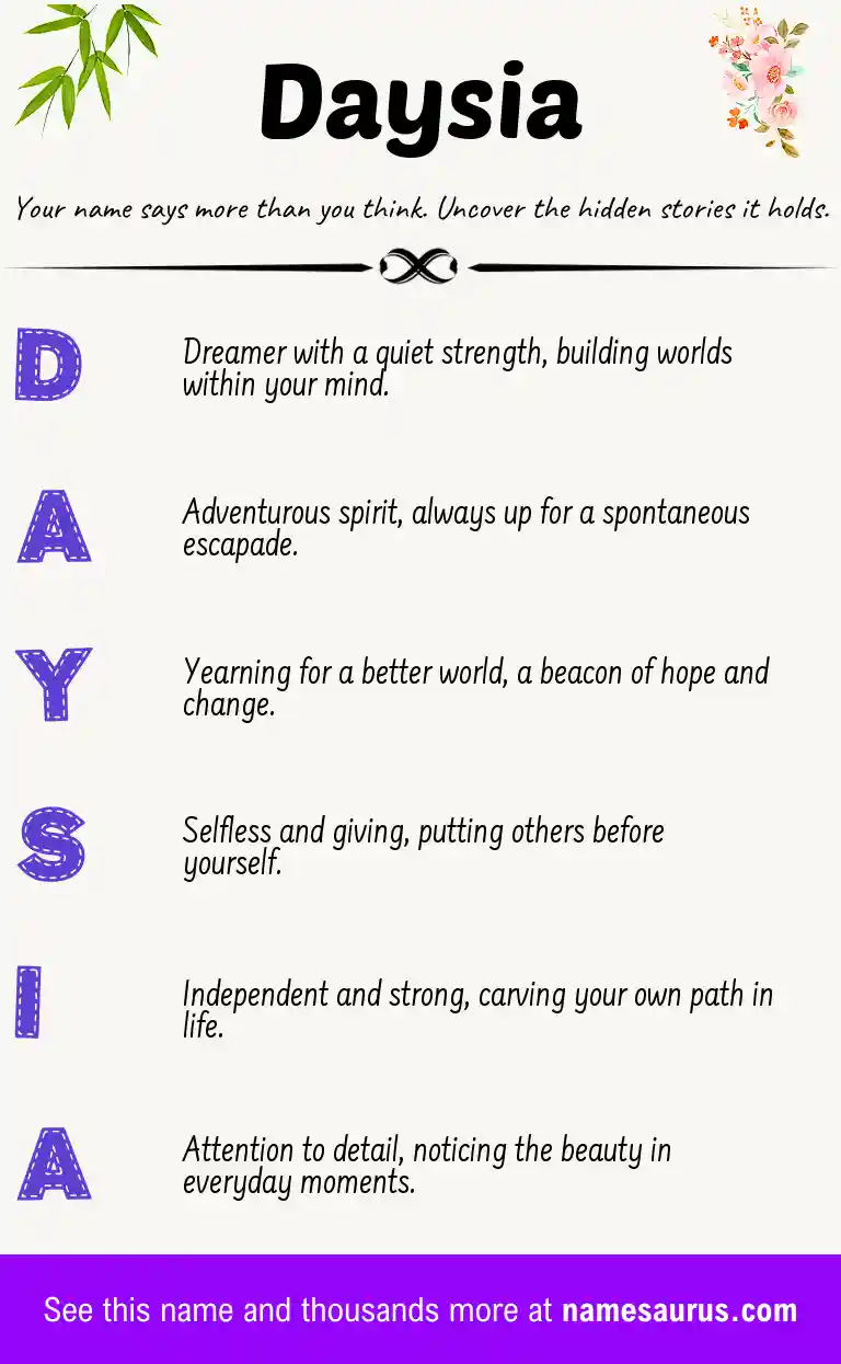 Acrostic poem about Daysia.