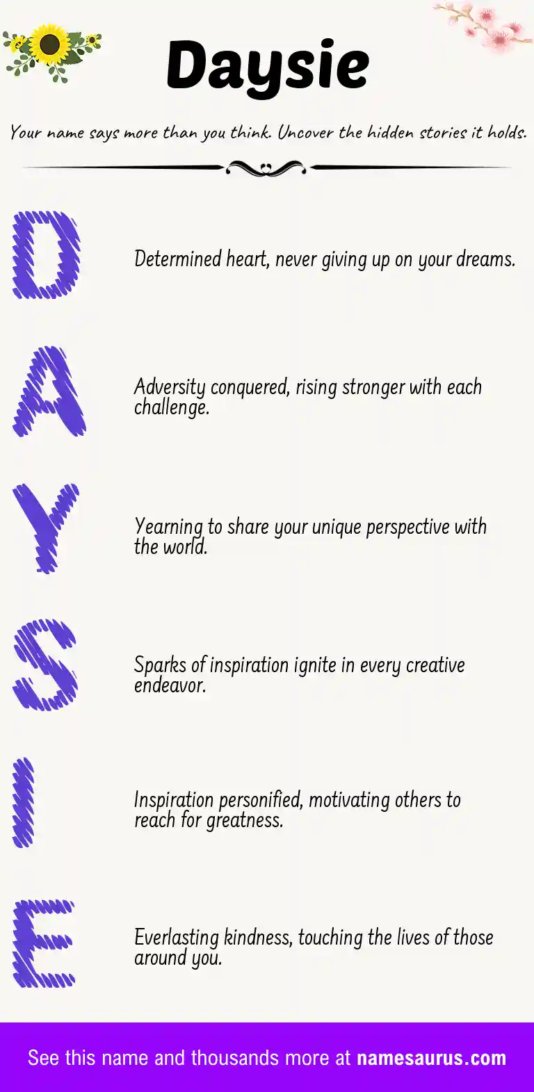 Acrostic poem about Daysie.