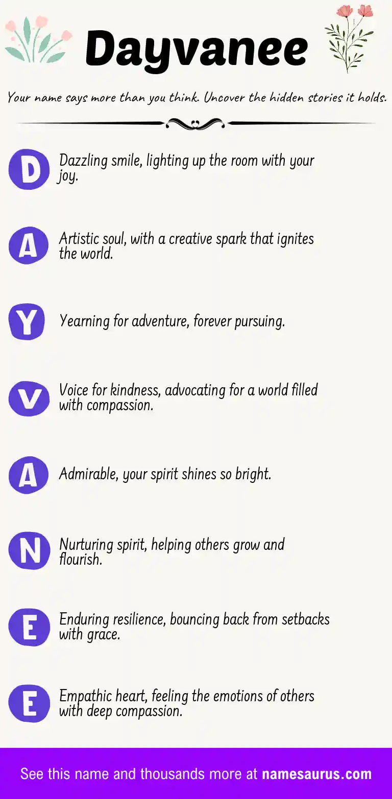 Acrostic poem about Dayvanee.