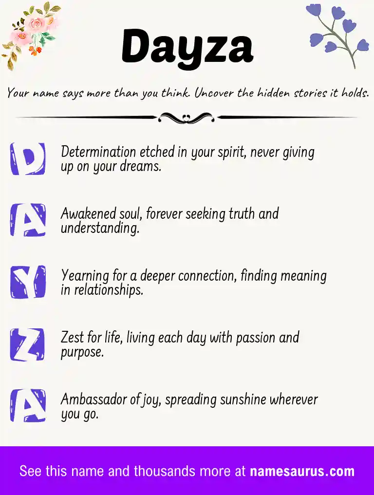 Acrostic poem about Dayza.