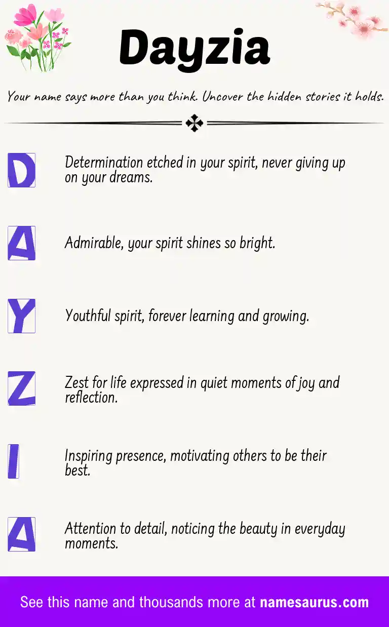 Acrostic poem about Dayzia.