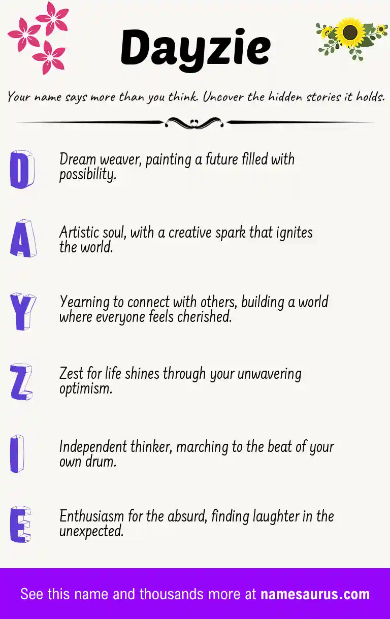 Acrostic poem about Dayzie.