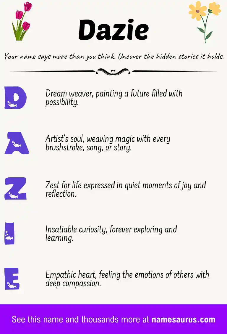 Acrostic poem about Dazie.