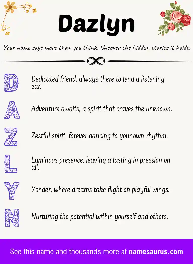 Acrostic poem about Dazlyn.