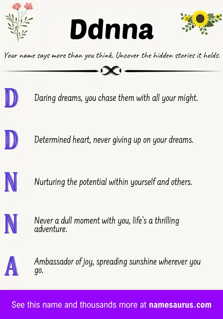 Acrostic poem about Ddnna.