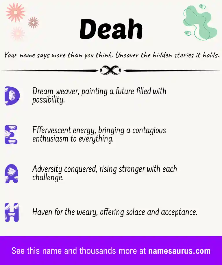 Acrostic poem about Deah.