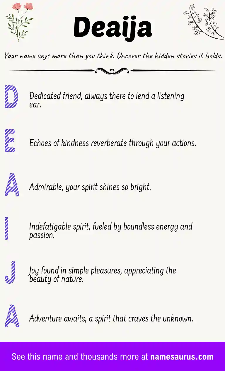 Acrostic poem about Deaija.