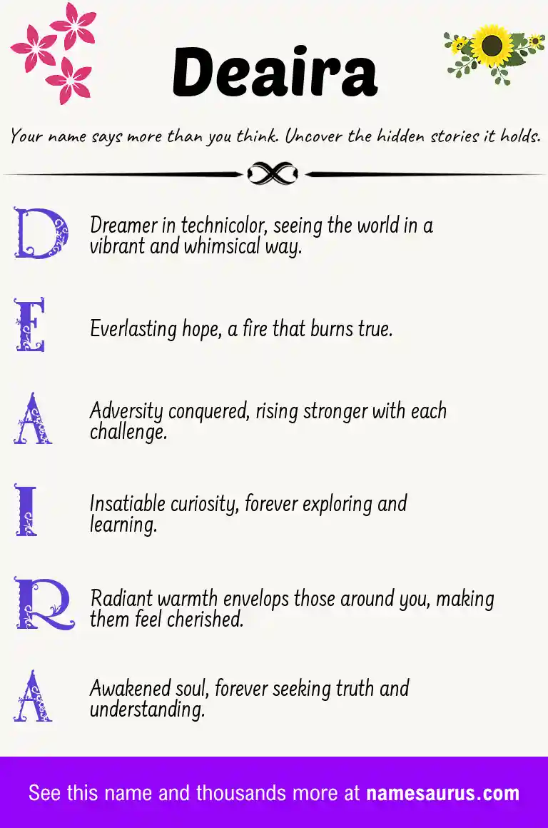Acrostic poem about Deaira.