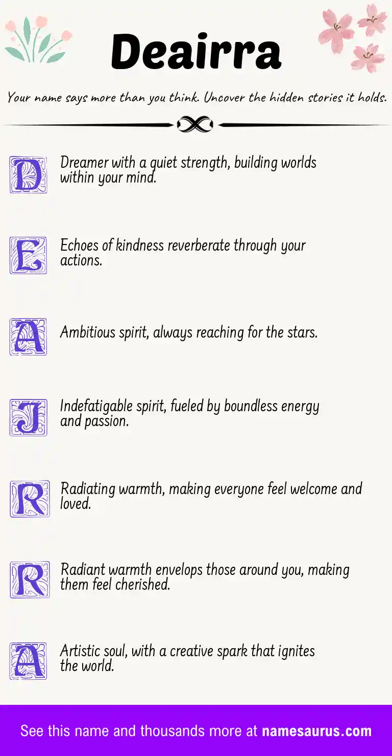 Acrostic poem about Deairra.