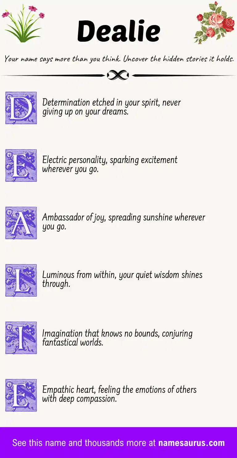 Acrostic poem about Dealie.