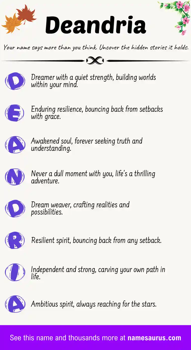 Acrostic poem about Deandria.