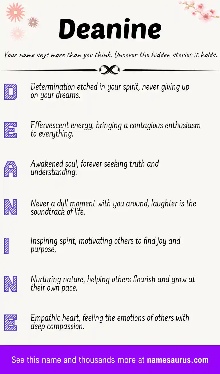 Acrostic poem about Deanine.