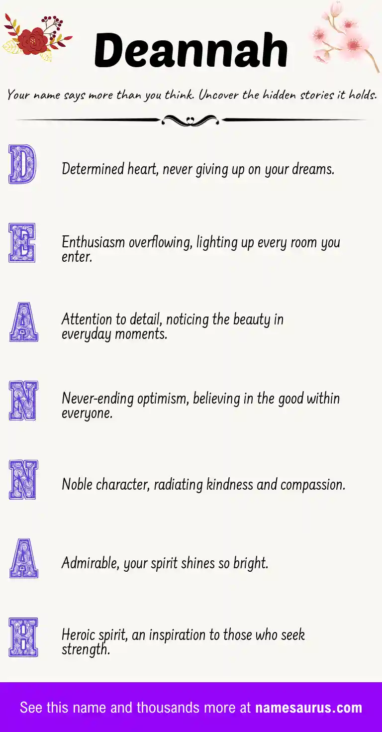 Acrostic poem about Deannah.