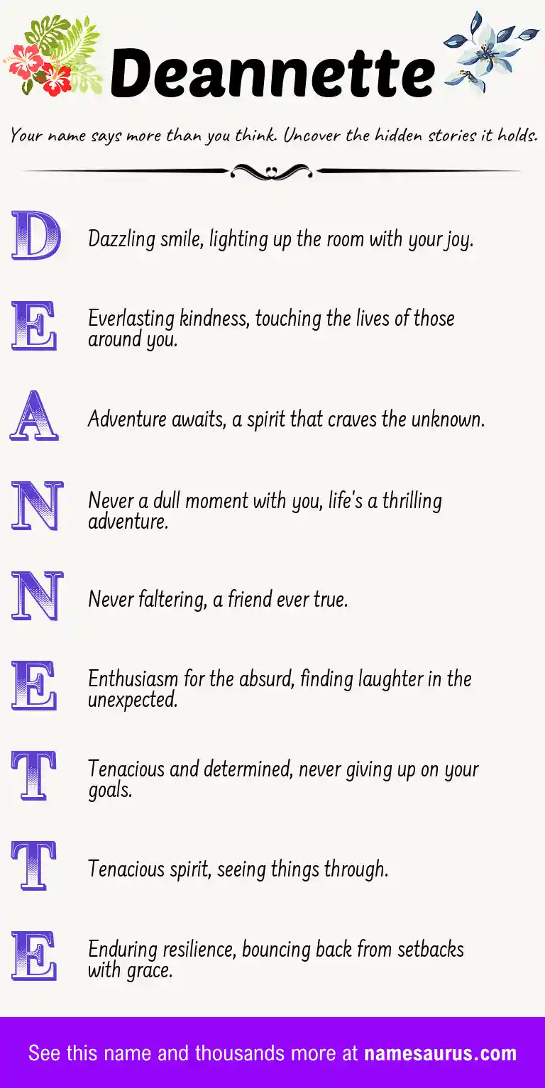 Acrostic poem about Deannette.