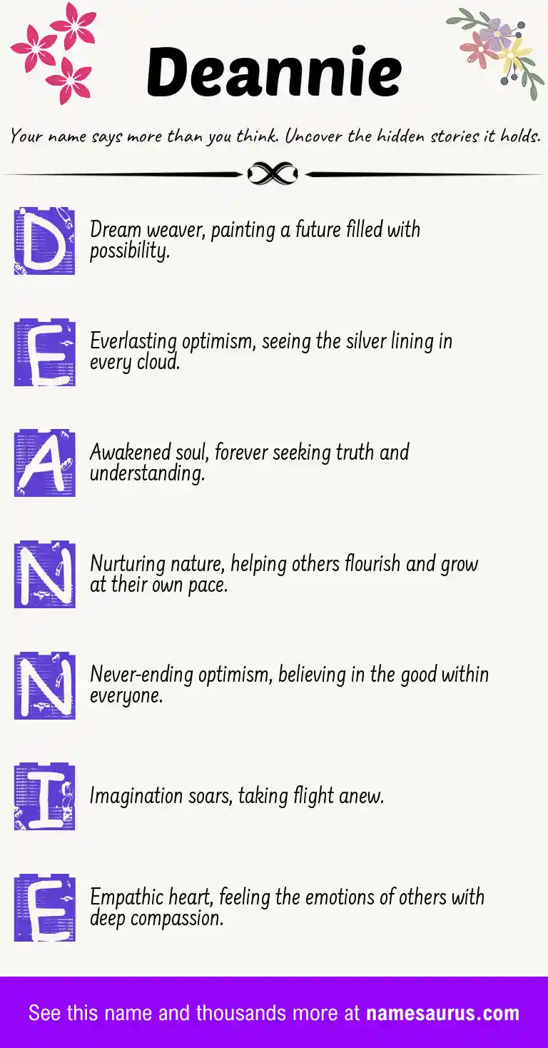 Acrostic poem about Deannie.